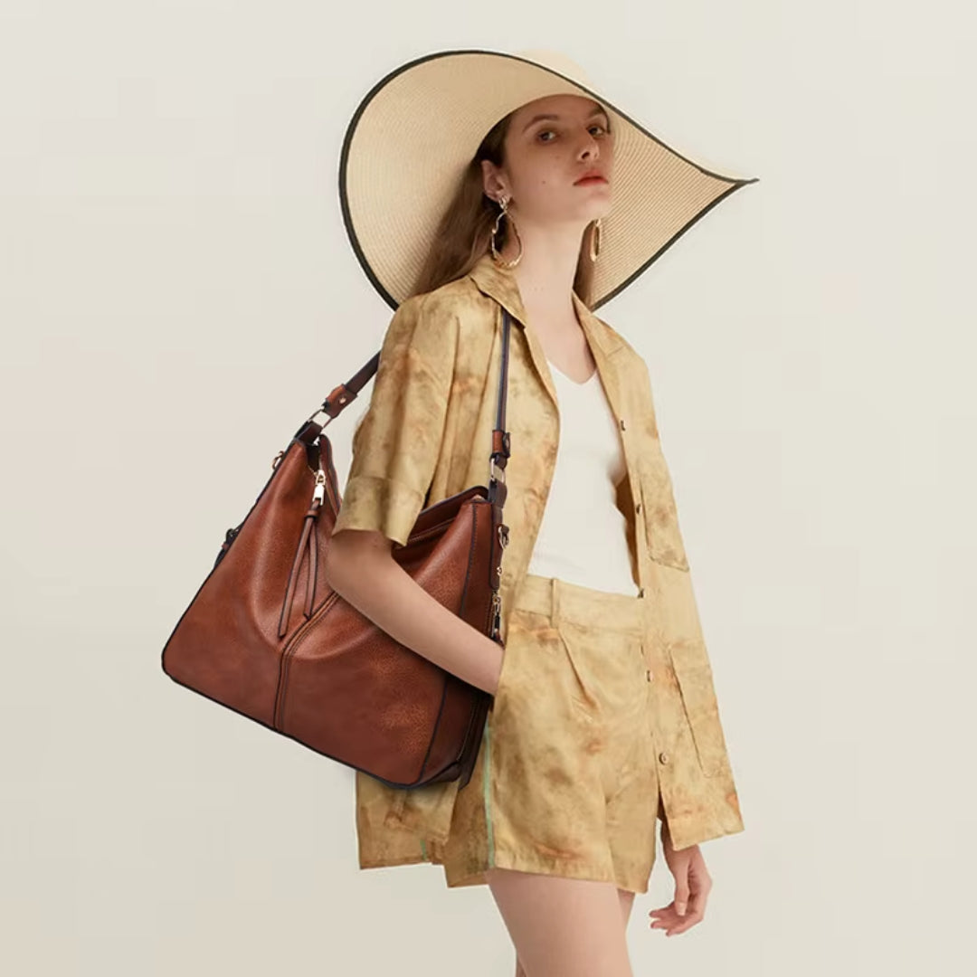 Nuvio™ Elegant leather bag with large capacity and side pockets