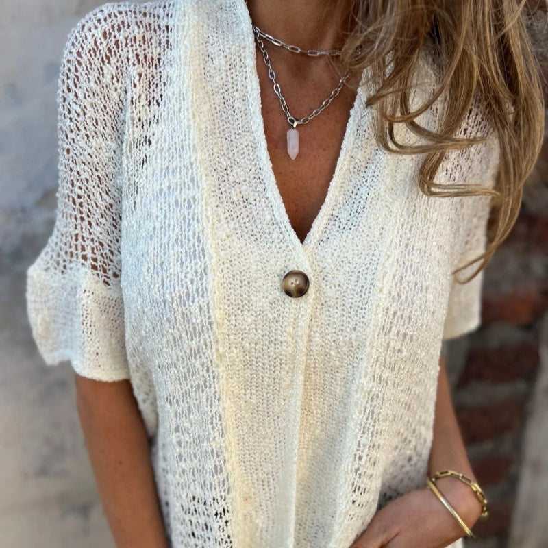 Nuvio™ knitted Top With one Button